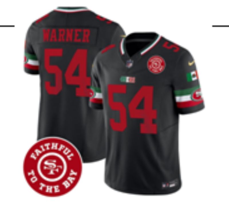 Men Nike San Francisco 49ers #54 Warner black Limited NFL 2025 Jersey 0020->san francisco 49ers->NFL Jersey